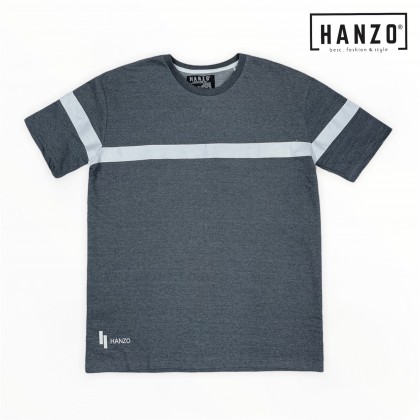 HANZO Men Oversized Tee Baju T-shirt Lelaki Centre Line - Grey